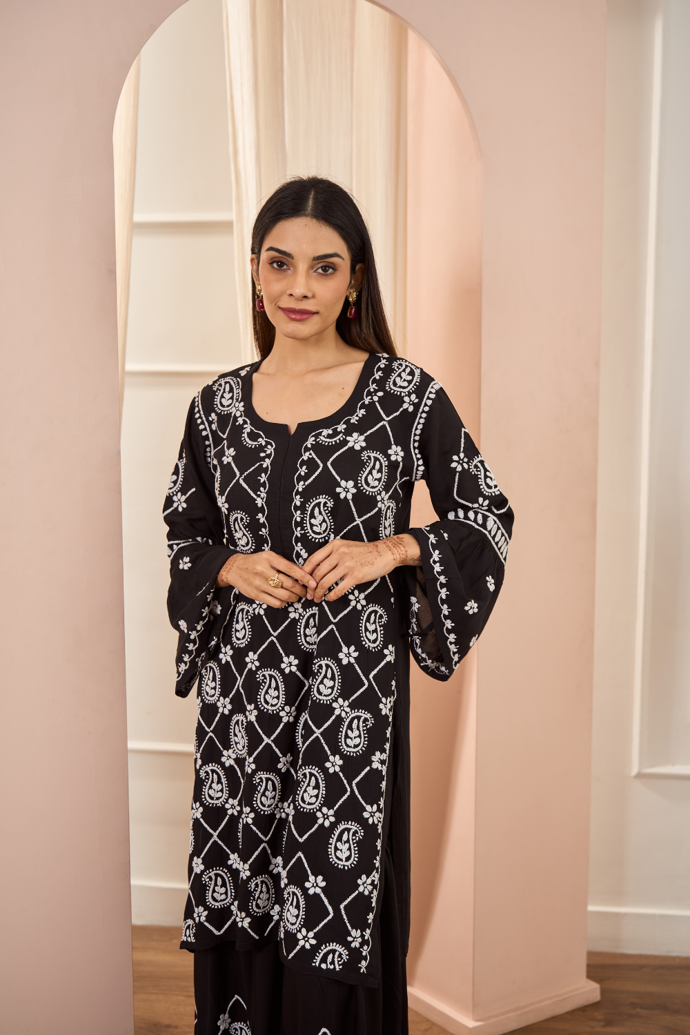 Naaz Modal Garara Set - Black