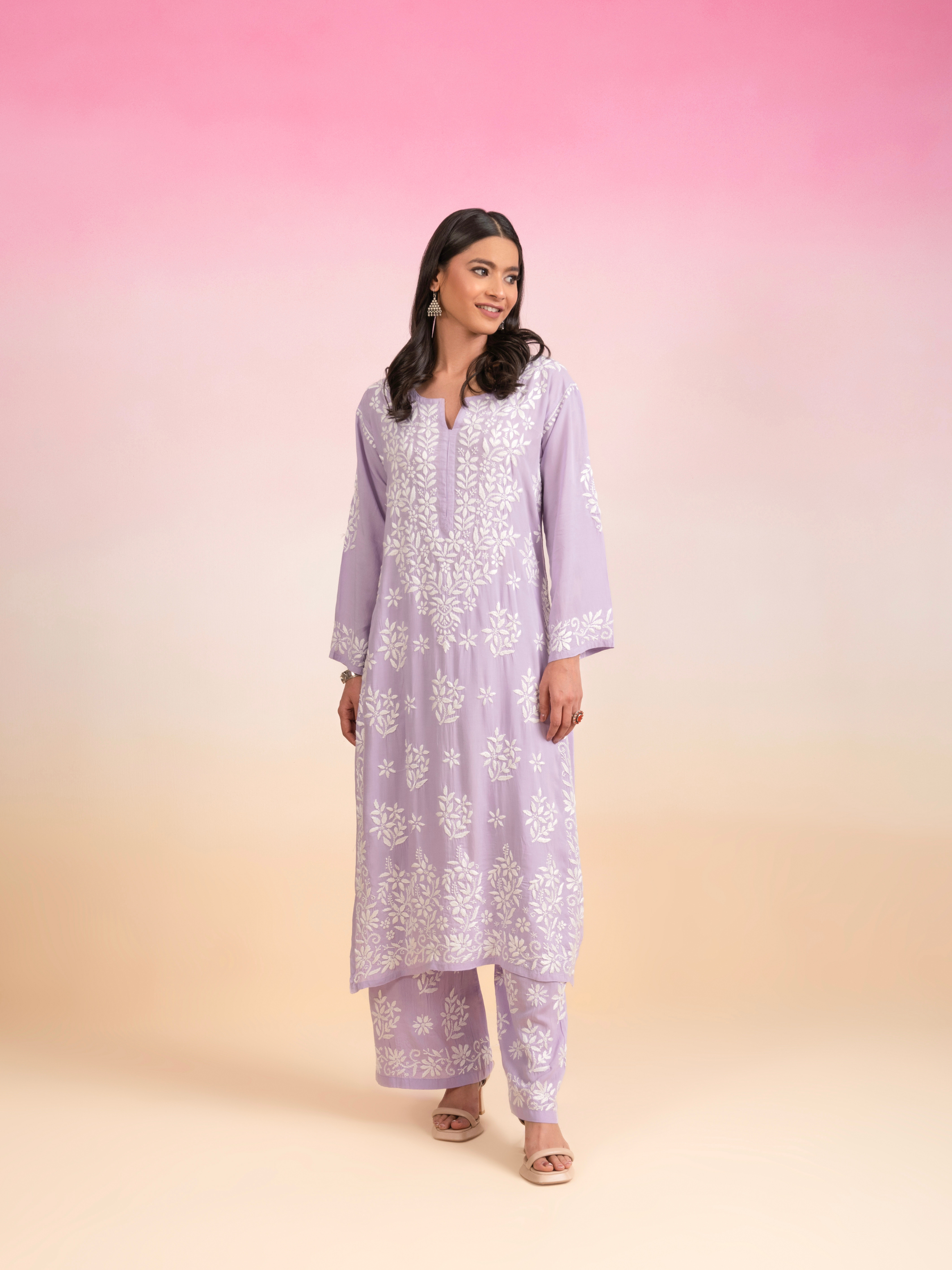 Zainab Modal Cotton Set - Lavender