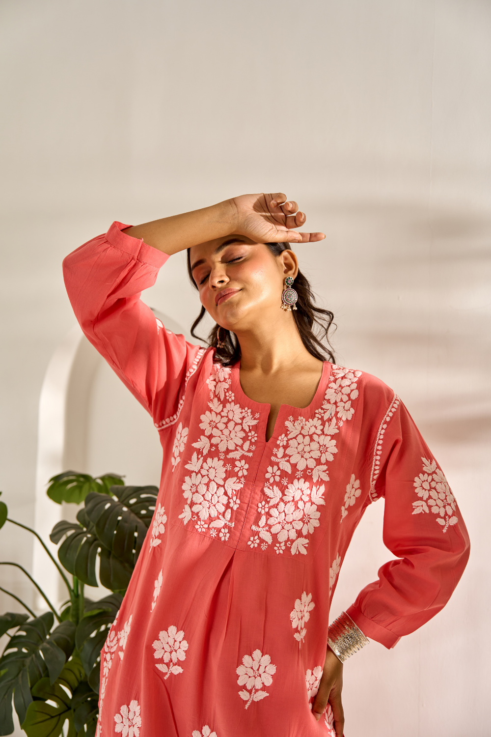 Ruby Modal Cotton Chikankari Set - Peach