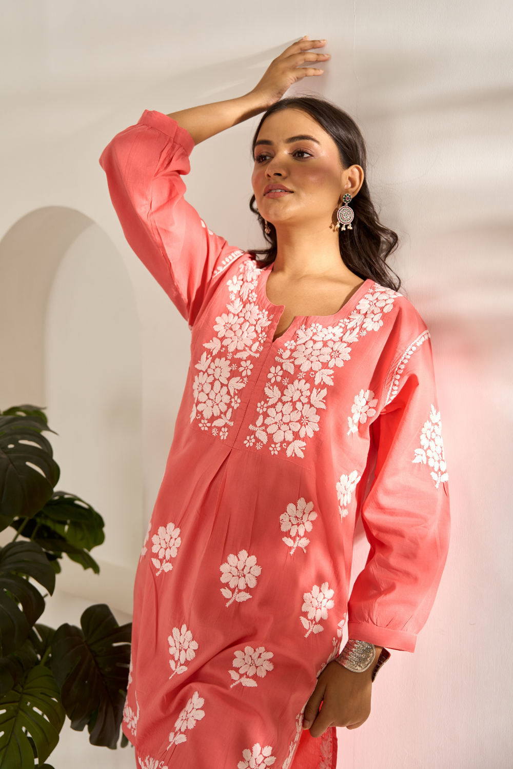 Ruby Modal Cotton Chikankari Set - Peach