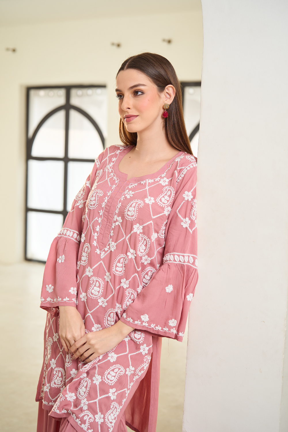 Naaz Modal Garara Set - Rose Pink