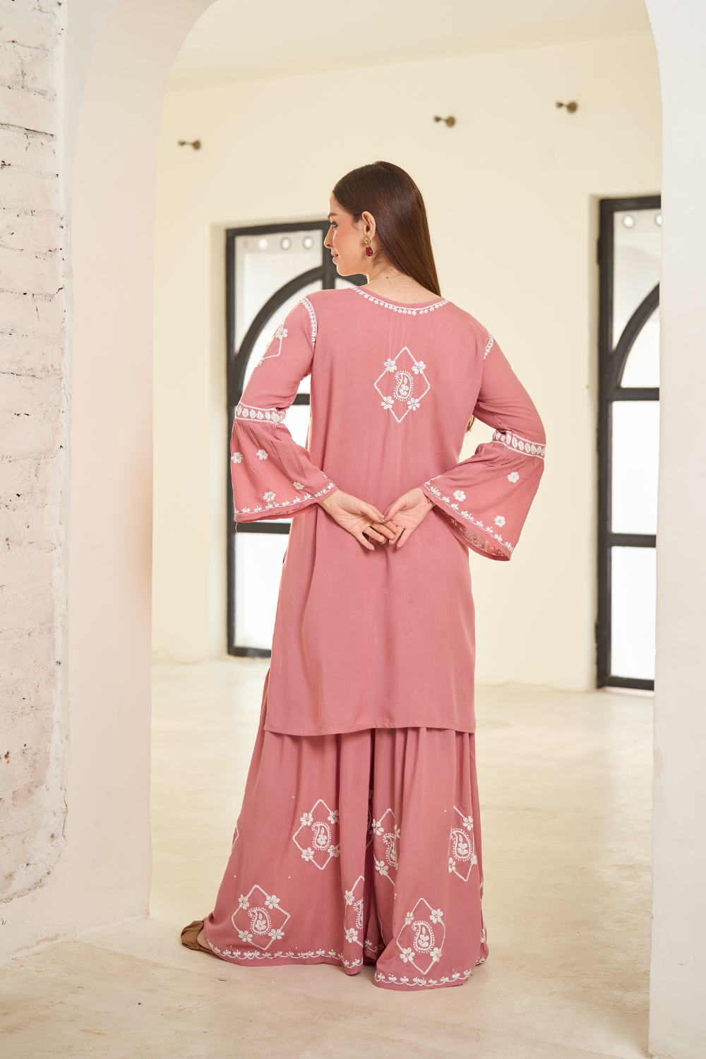 Naaz Modal Garara Set - Rose Pink