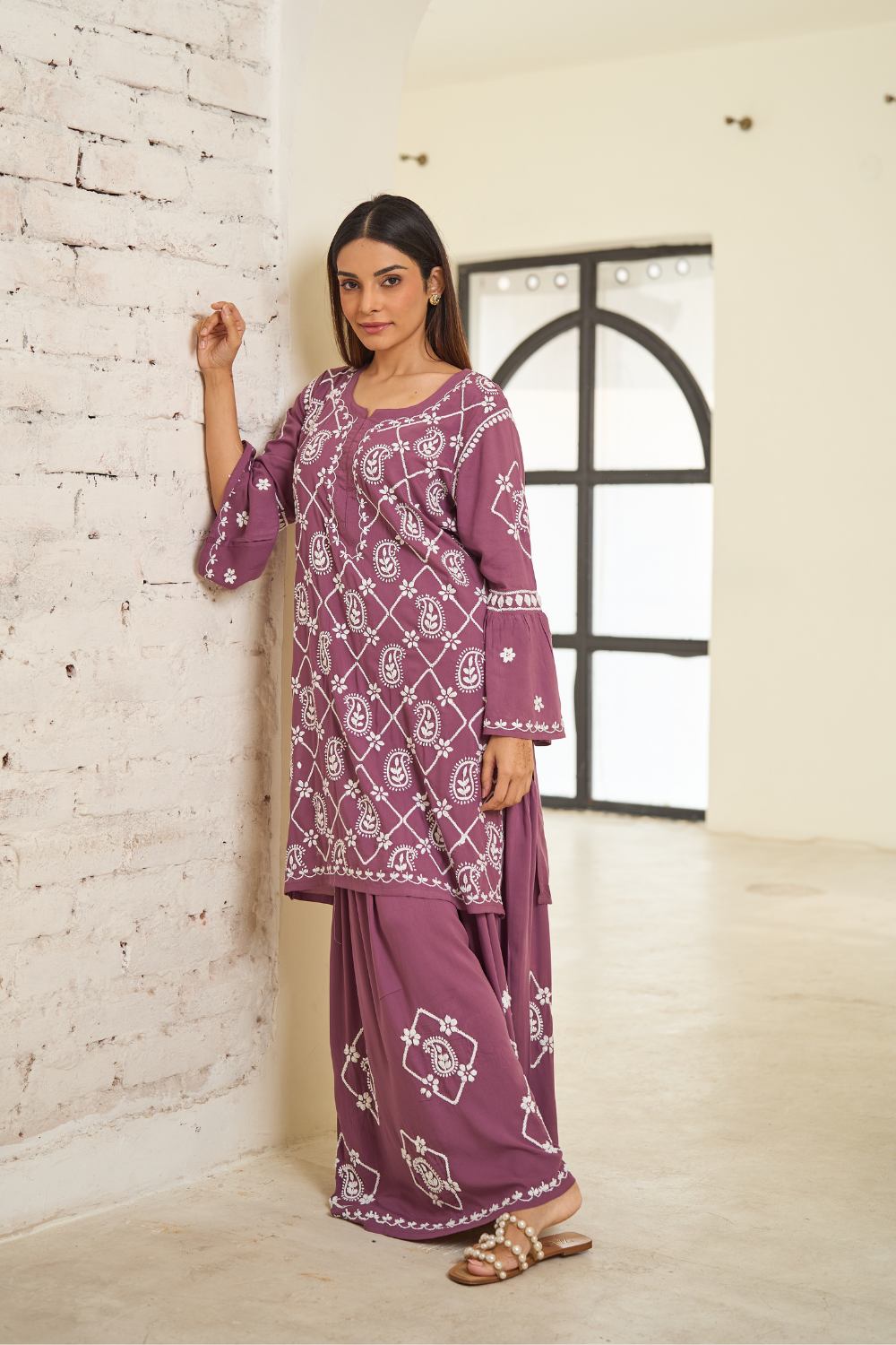 Naaz Modal Garara Set - Purple