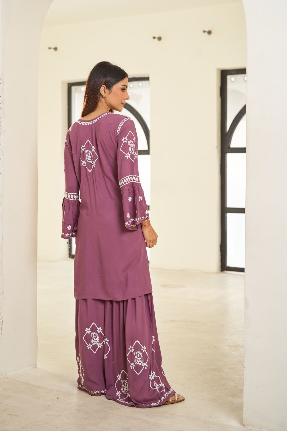 Naaz Modal Garara Set - Purple