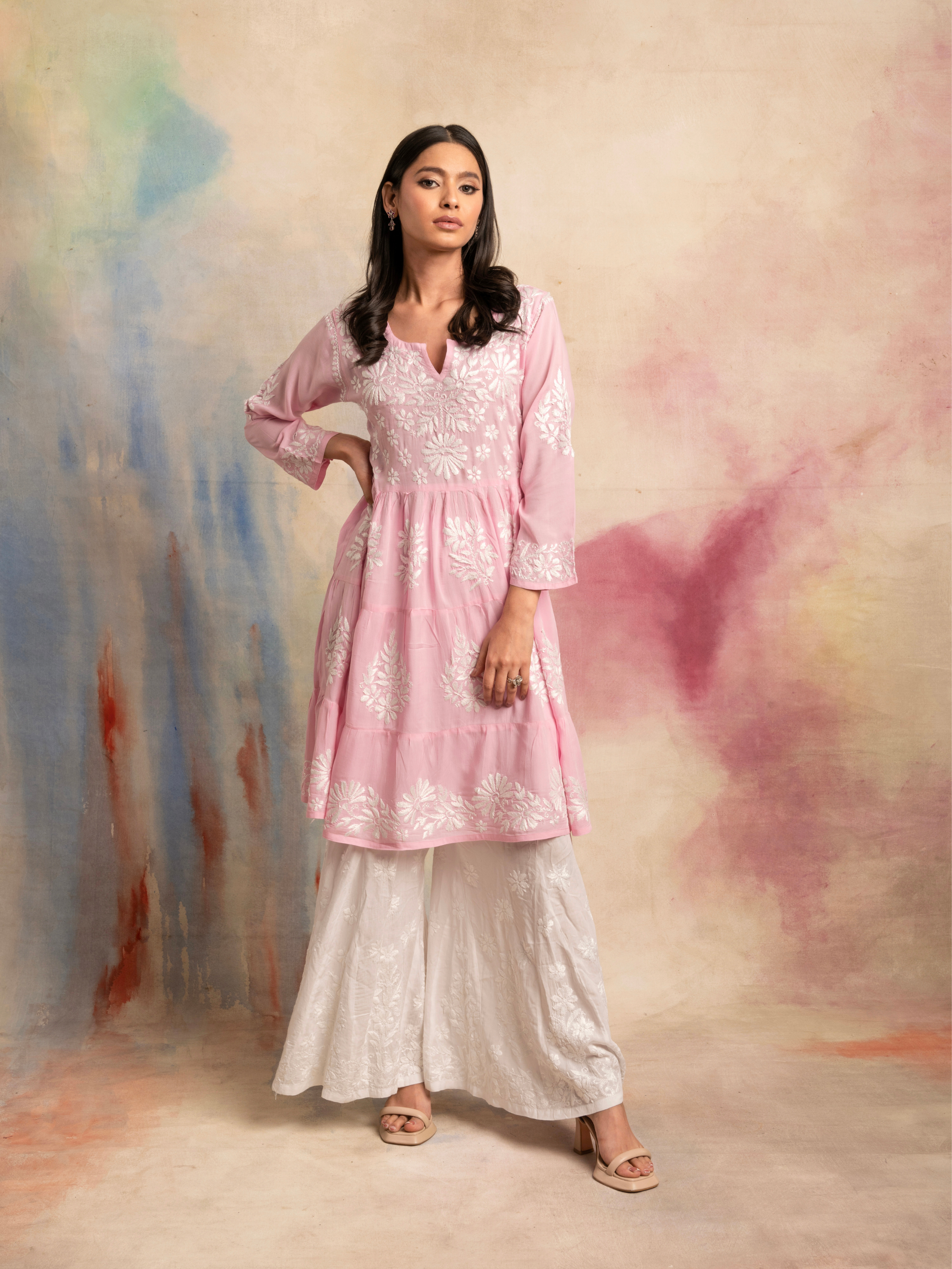 Hiba Modal Short Anarkali - Pink