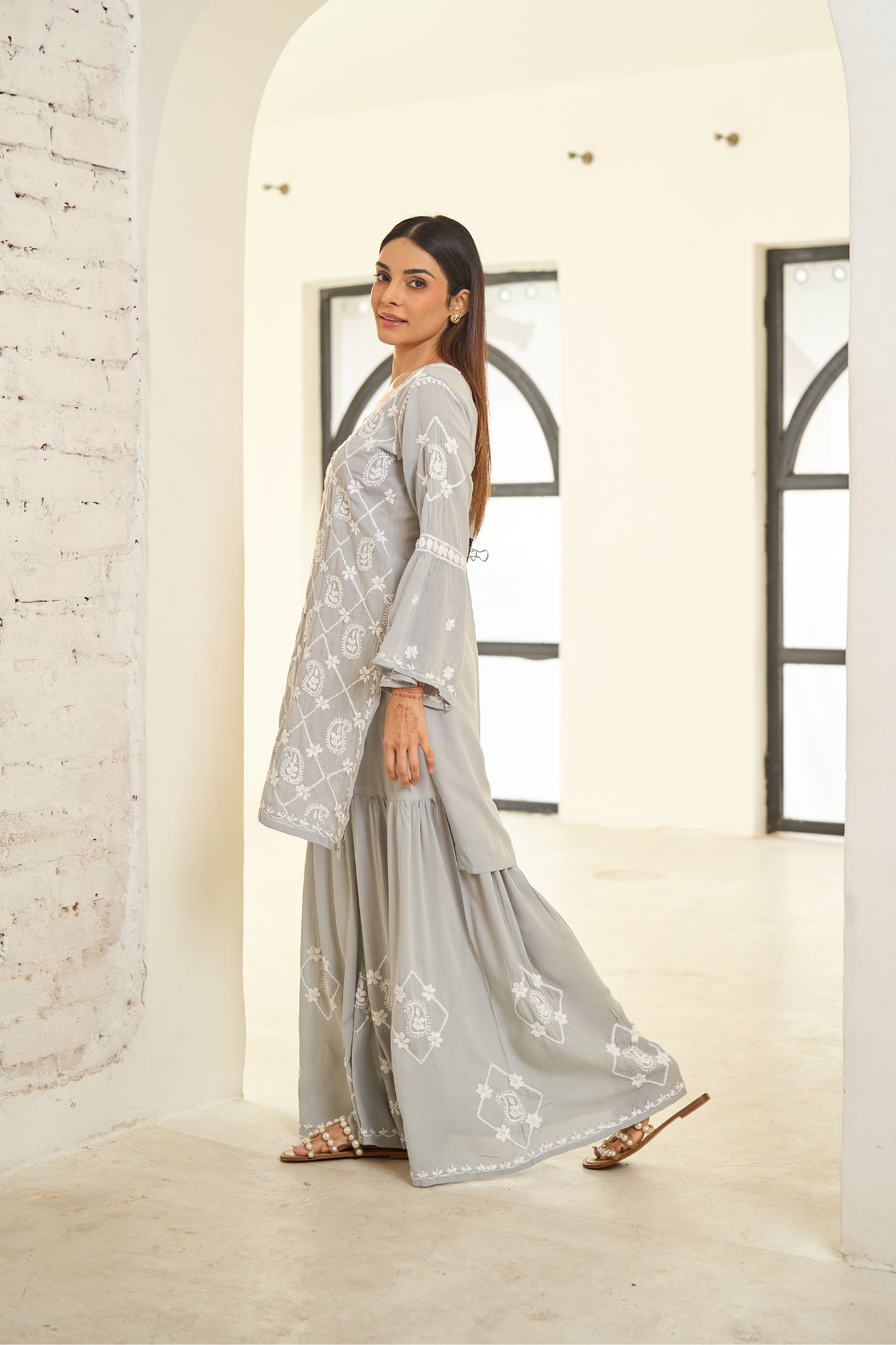 Naaz Modal Garara Set - Grey