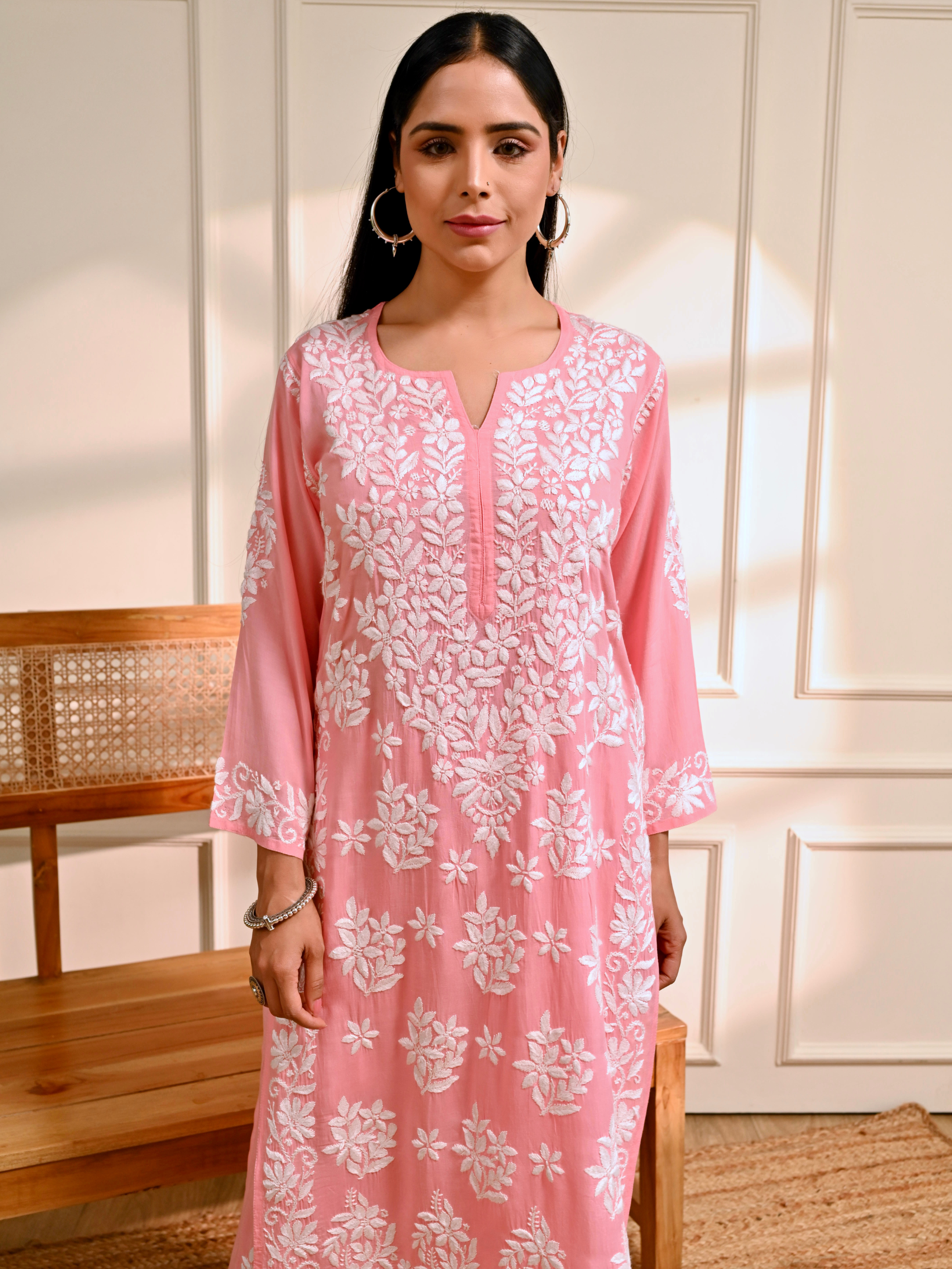 Zainab Modal Cotton Set - Peach