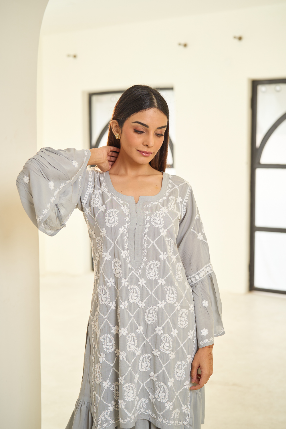 Naaz Modal Garara Set - Grey