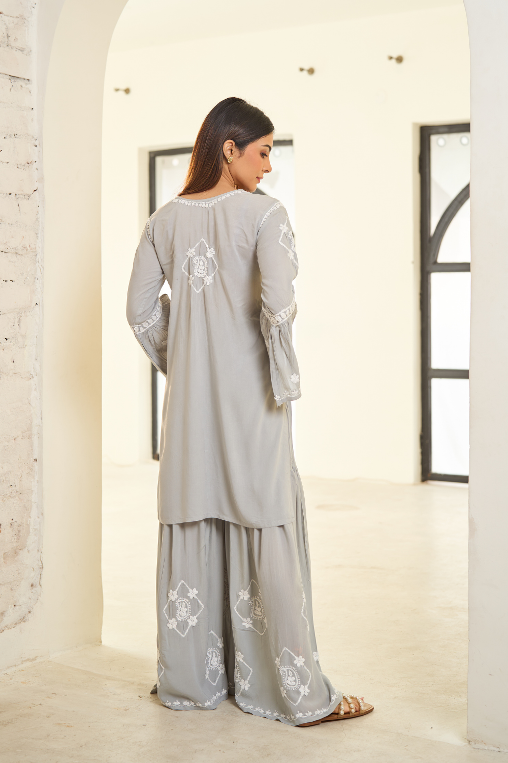 Naaz Modal Garara Set - Grey