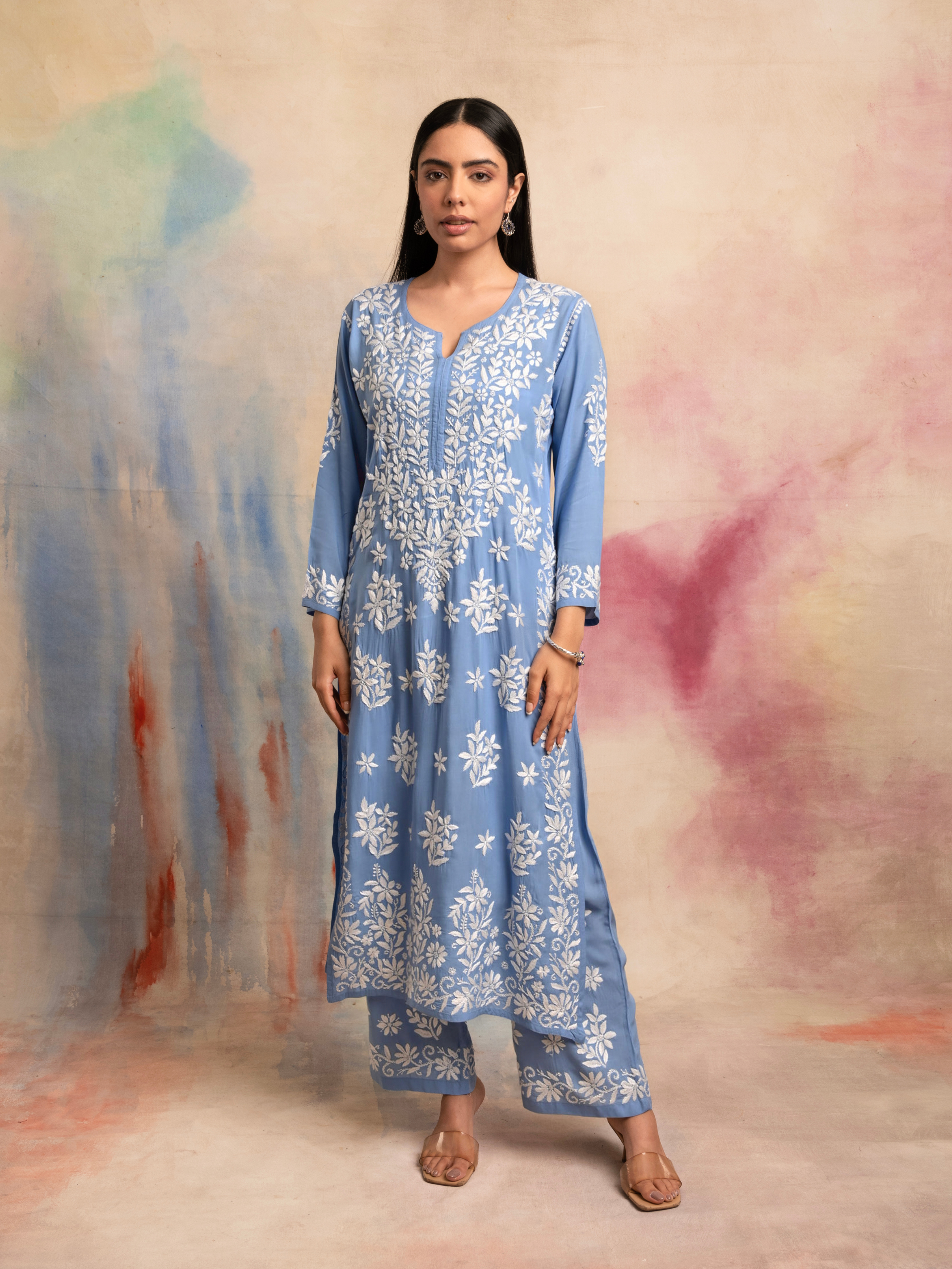 Zainab Modal Cotton Set - Blue