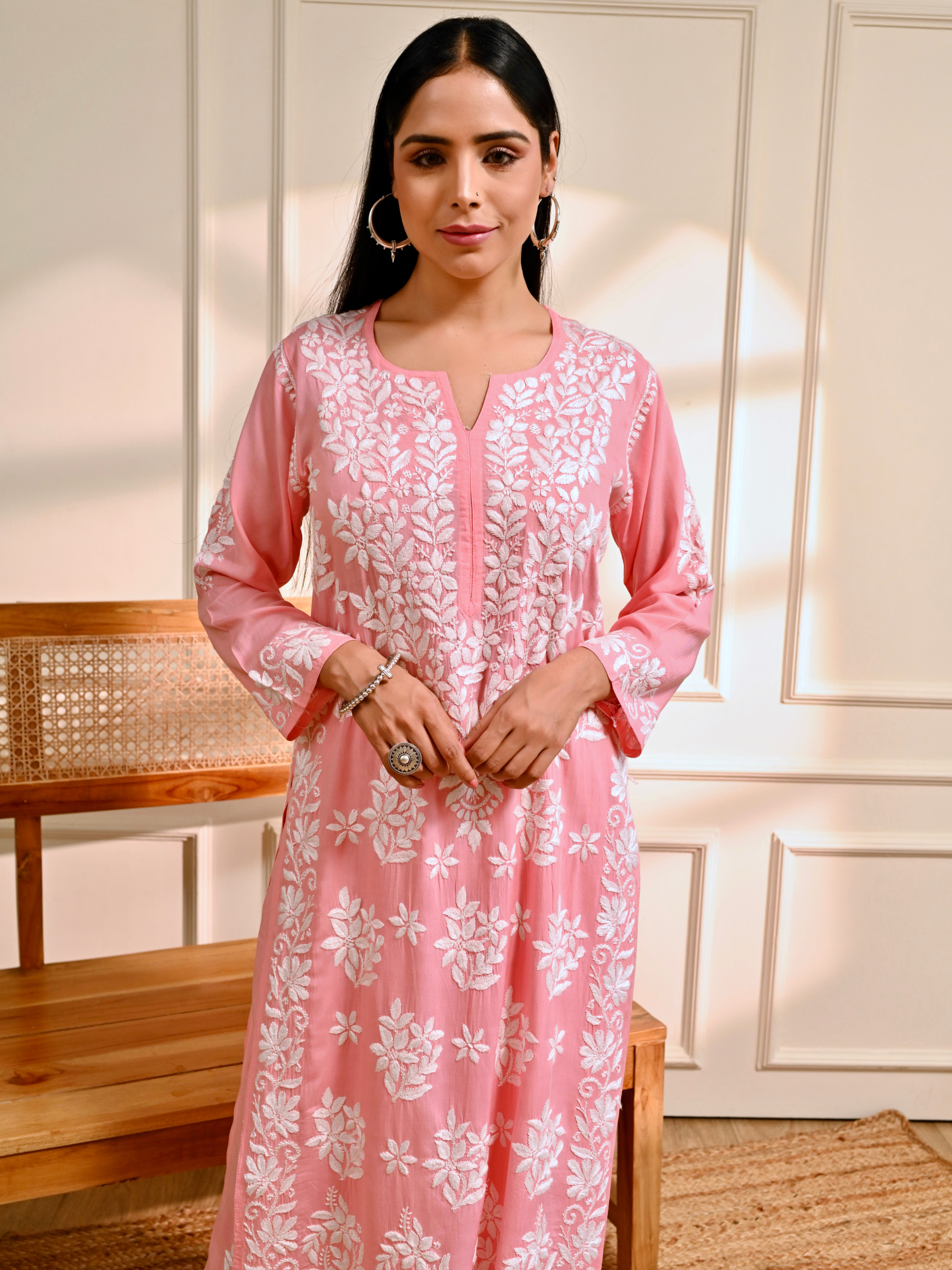 Zainab Modal Cotton Set - Peach