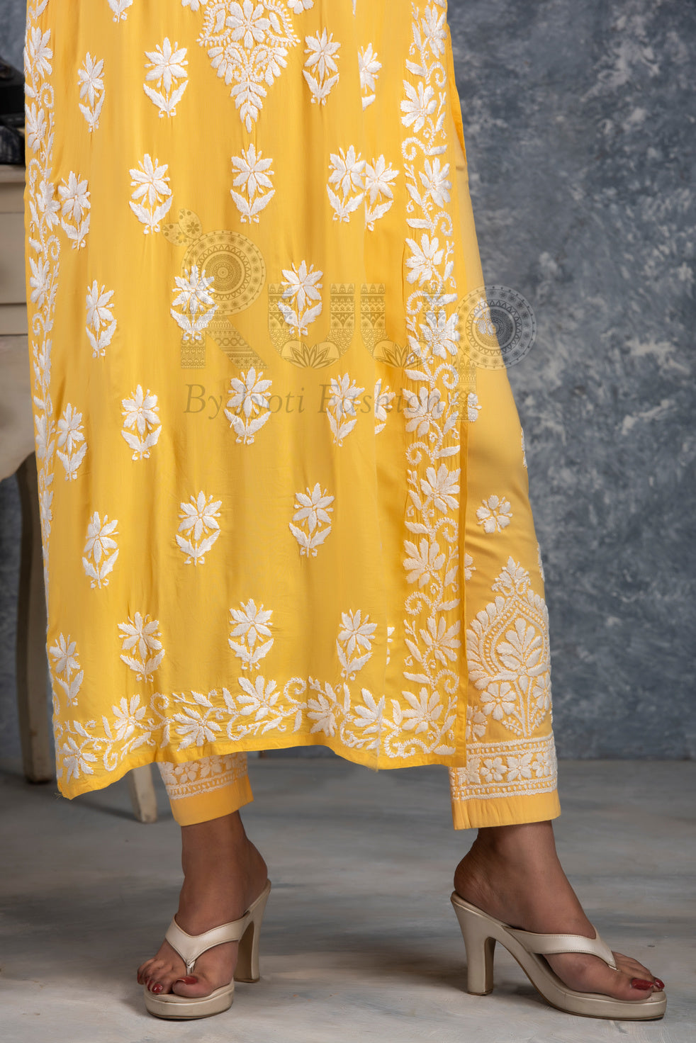Maira Modal Cotton Kurti - Yellow