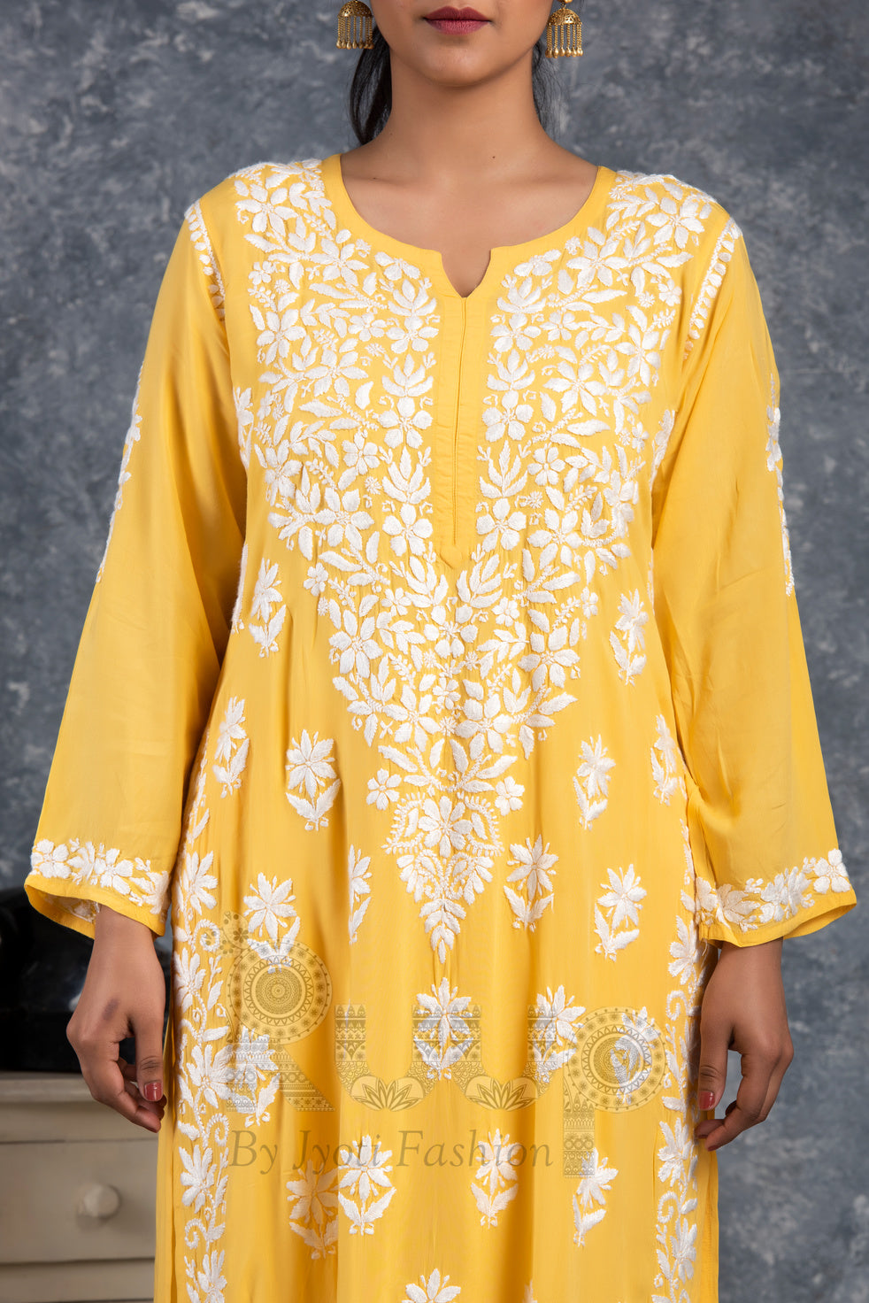 Maira Modal Cotton Kurti - Yellow