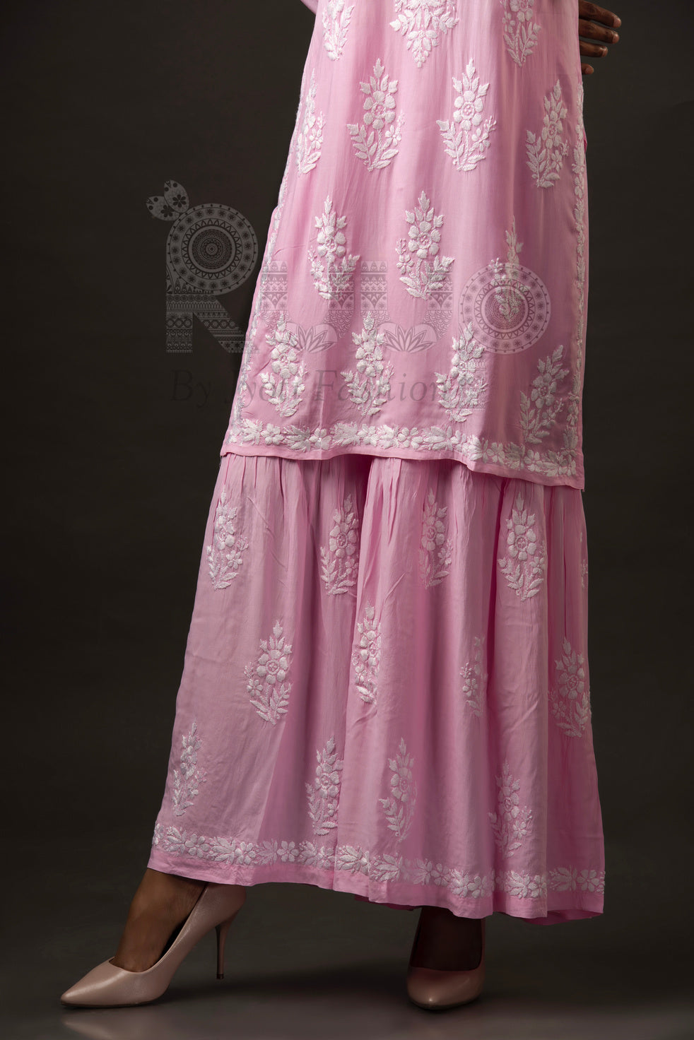Falak Modal Cotton Garara Set - Pink