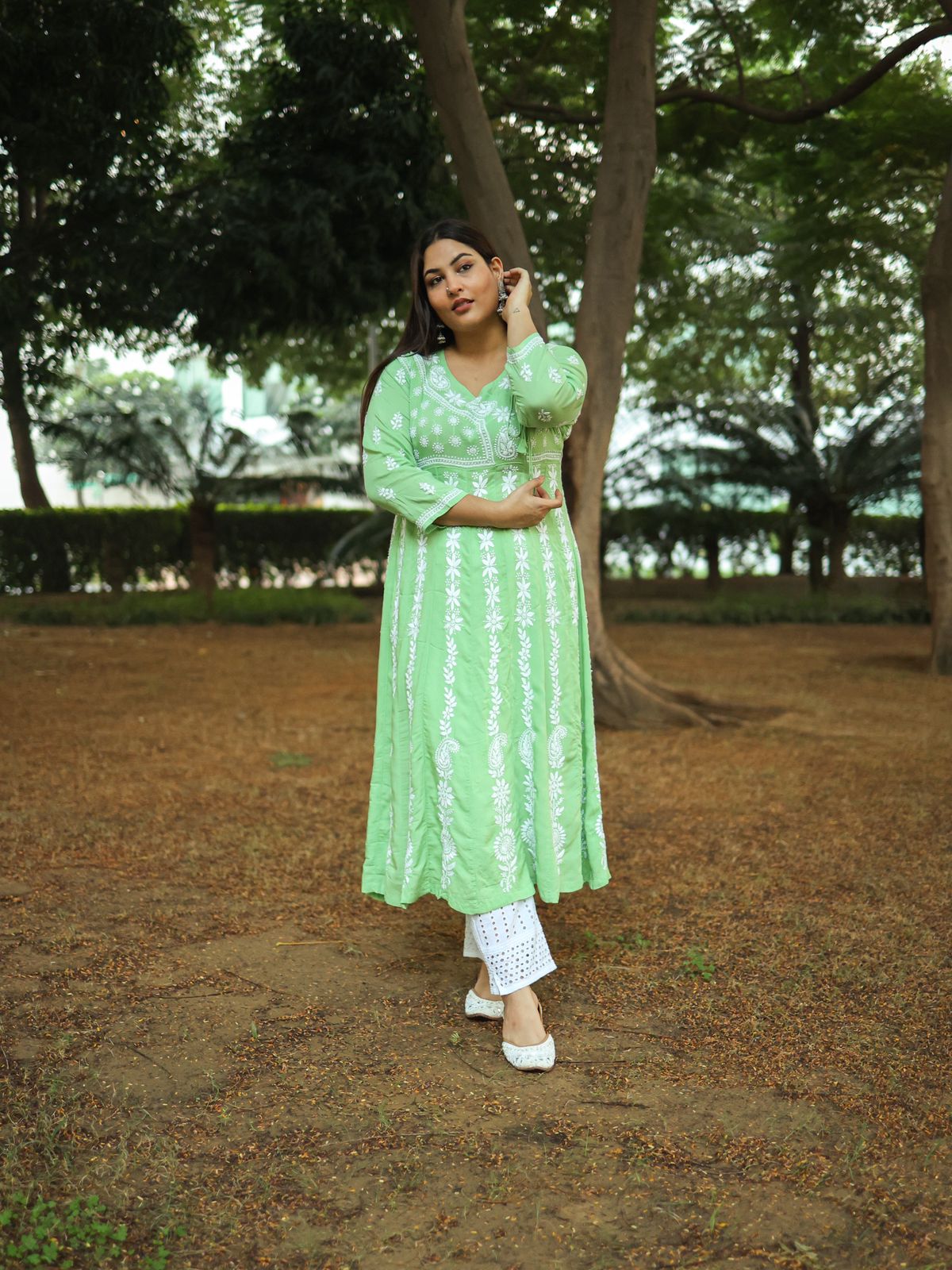 Green Modal Cotton Angrakha