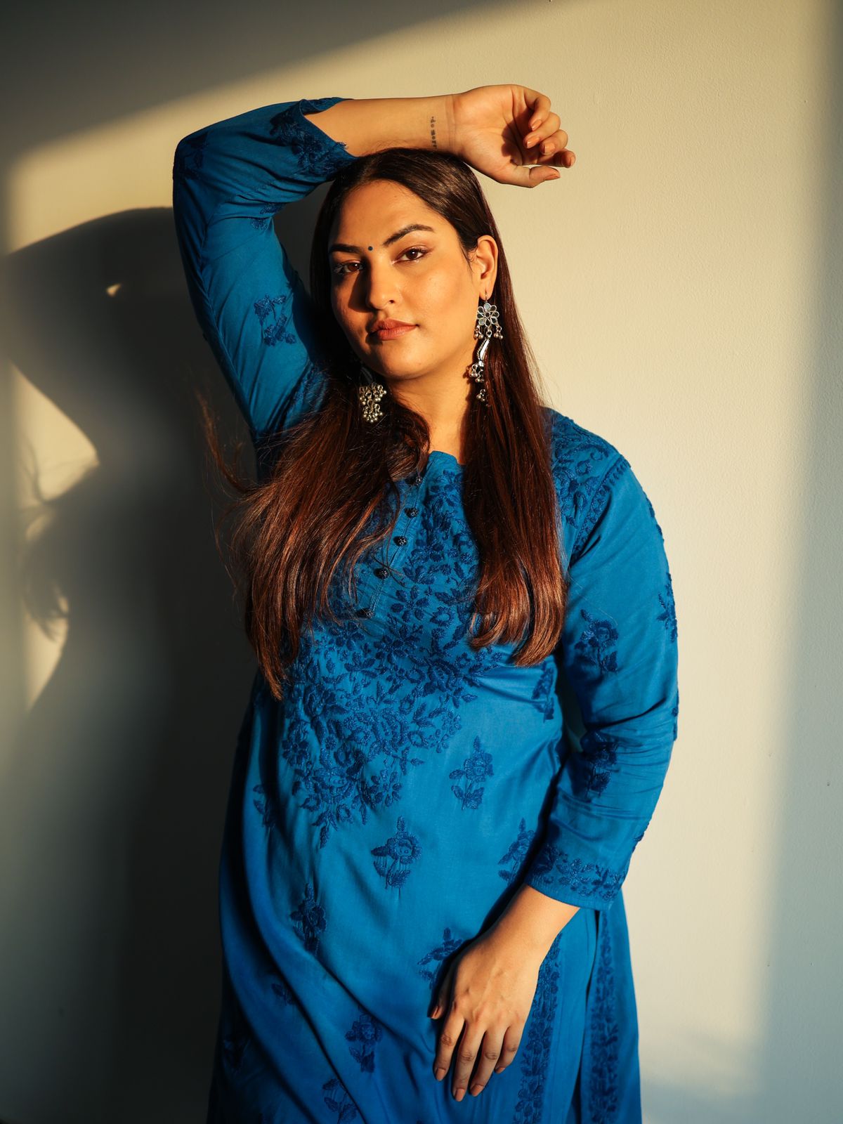 Sakshi Sindwani in Hot Blue Modal Cotton Set