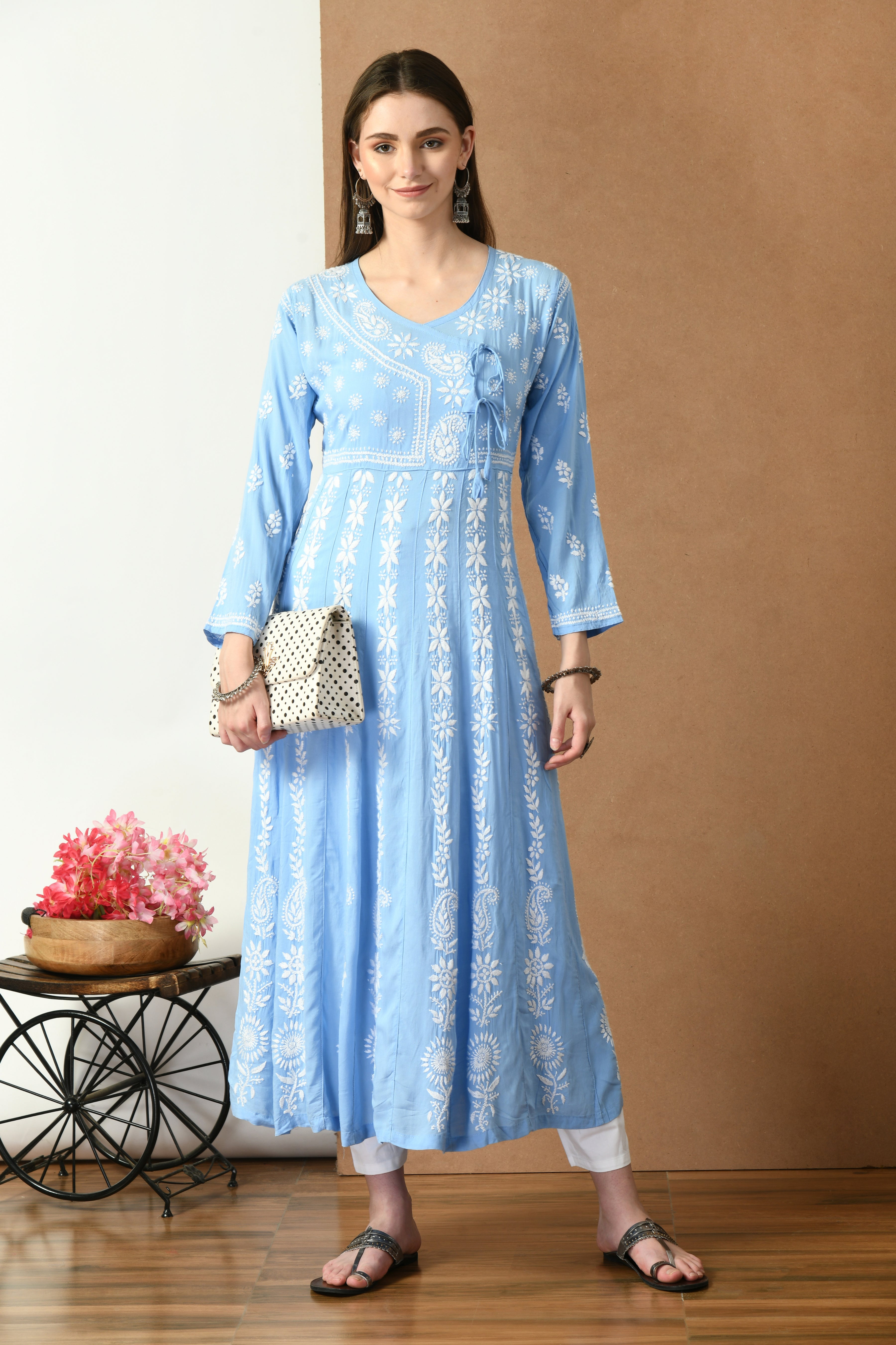 Indigo Blue Modal Cotton Angrakha