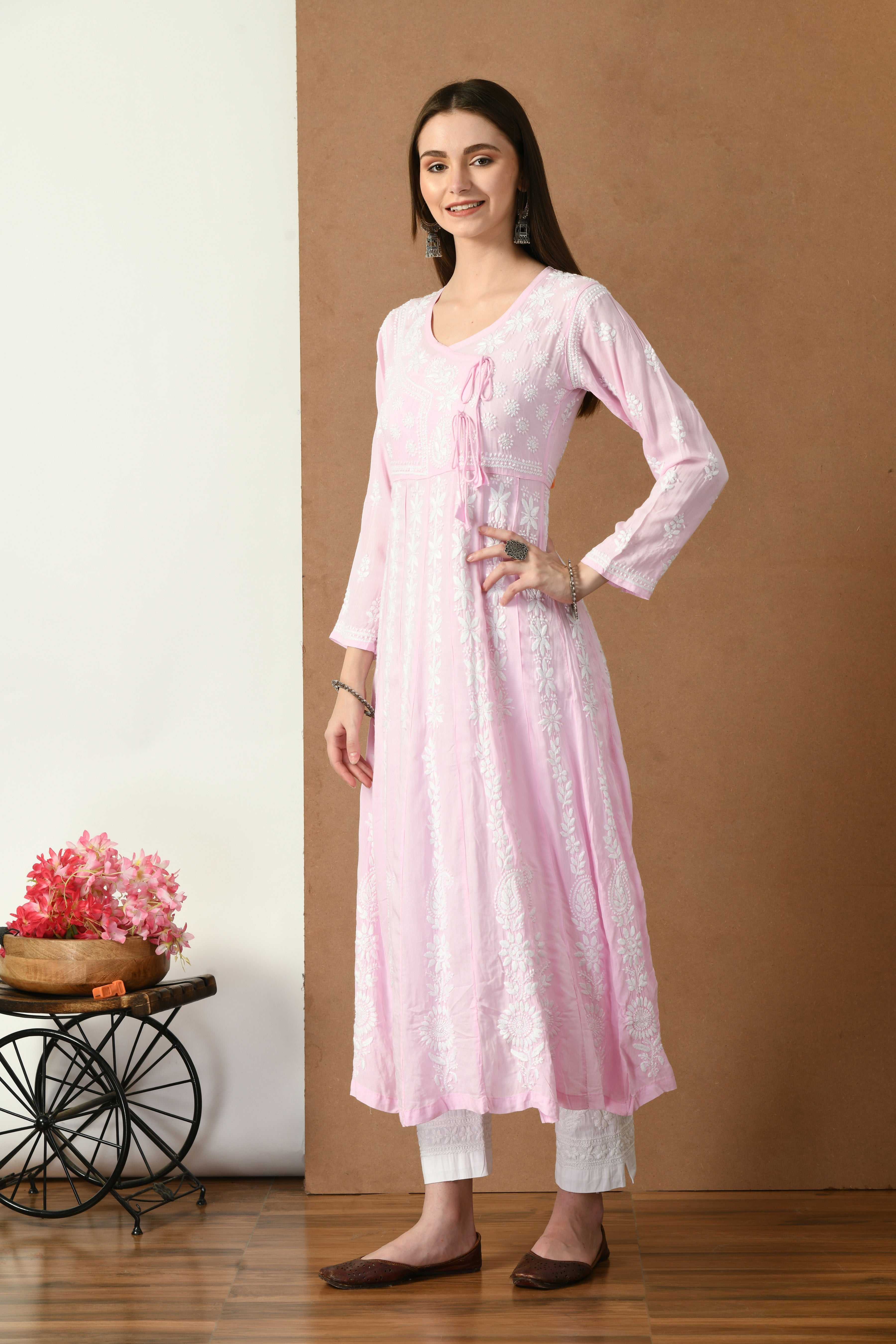 Pink Modal Cotton Angrakha