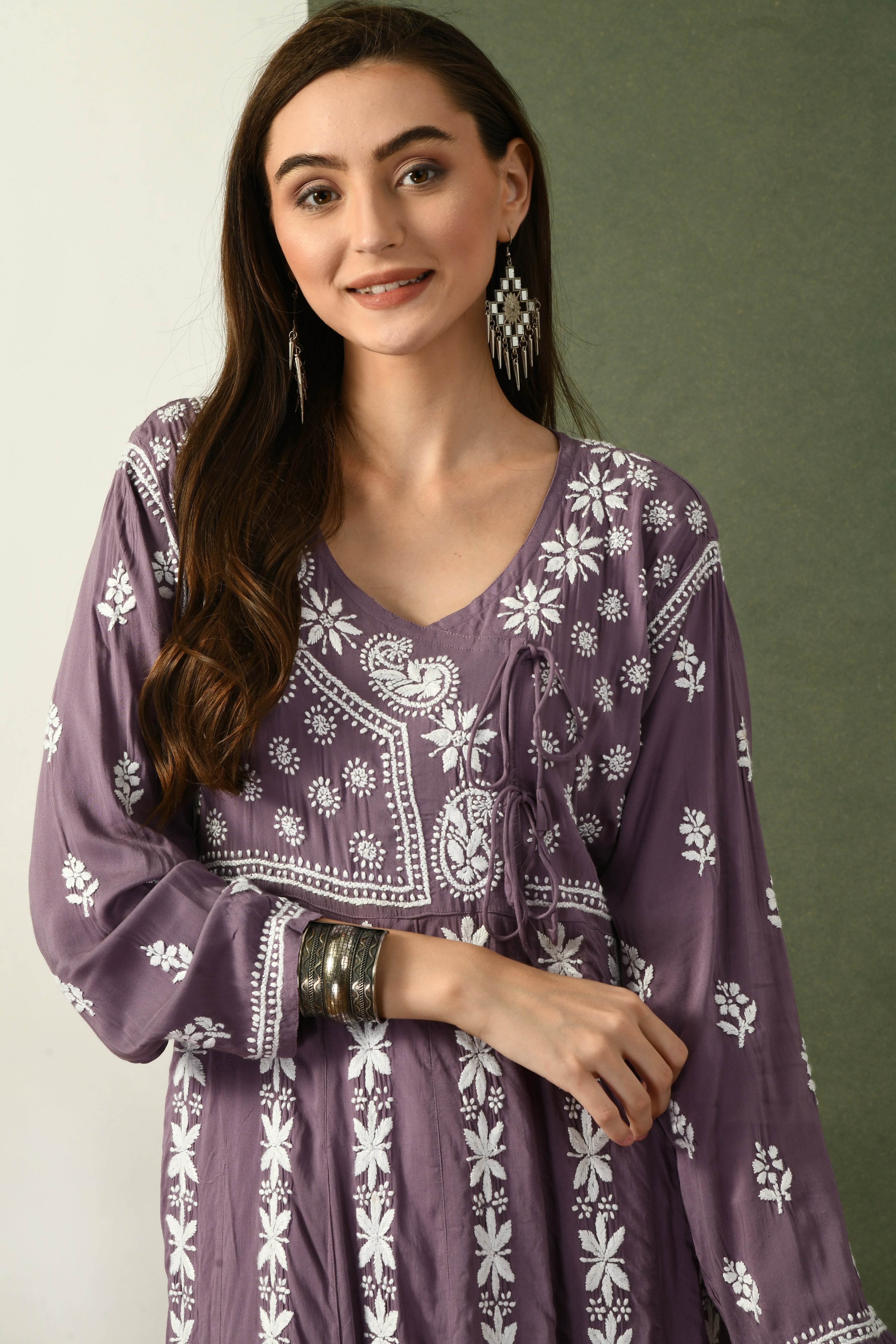Purple Modal Cotton Angrakha