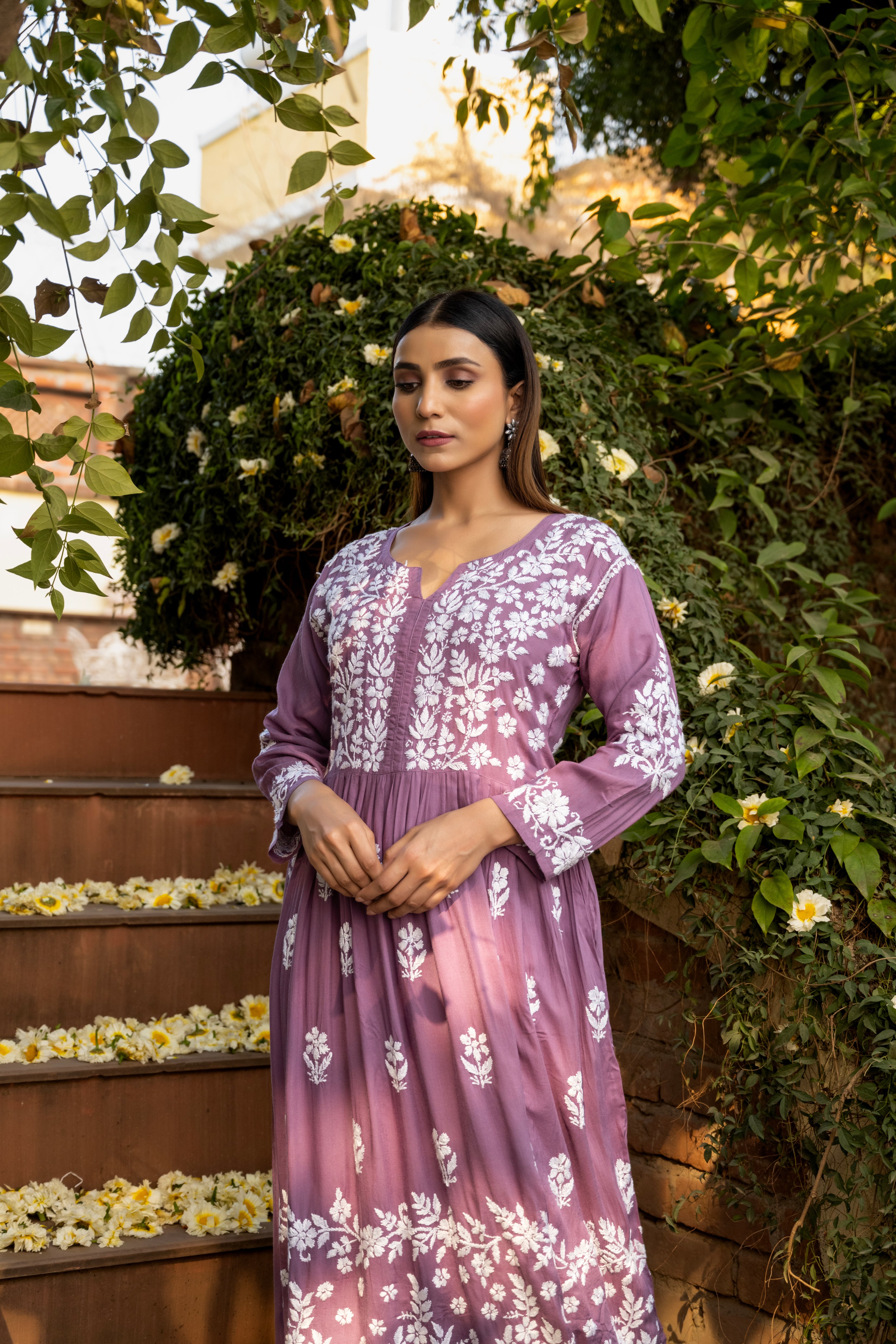 Zahra Modal Cotton Anarkali - Purple