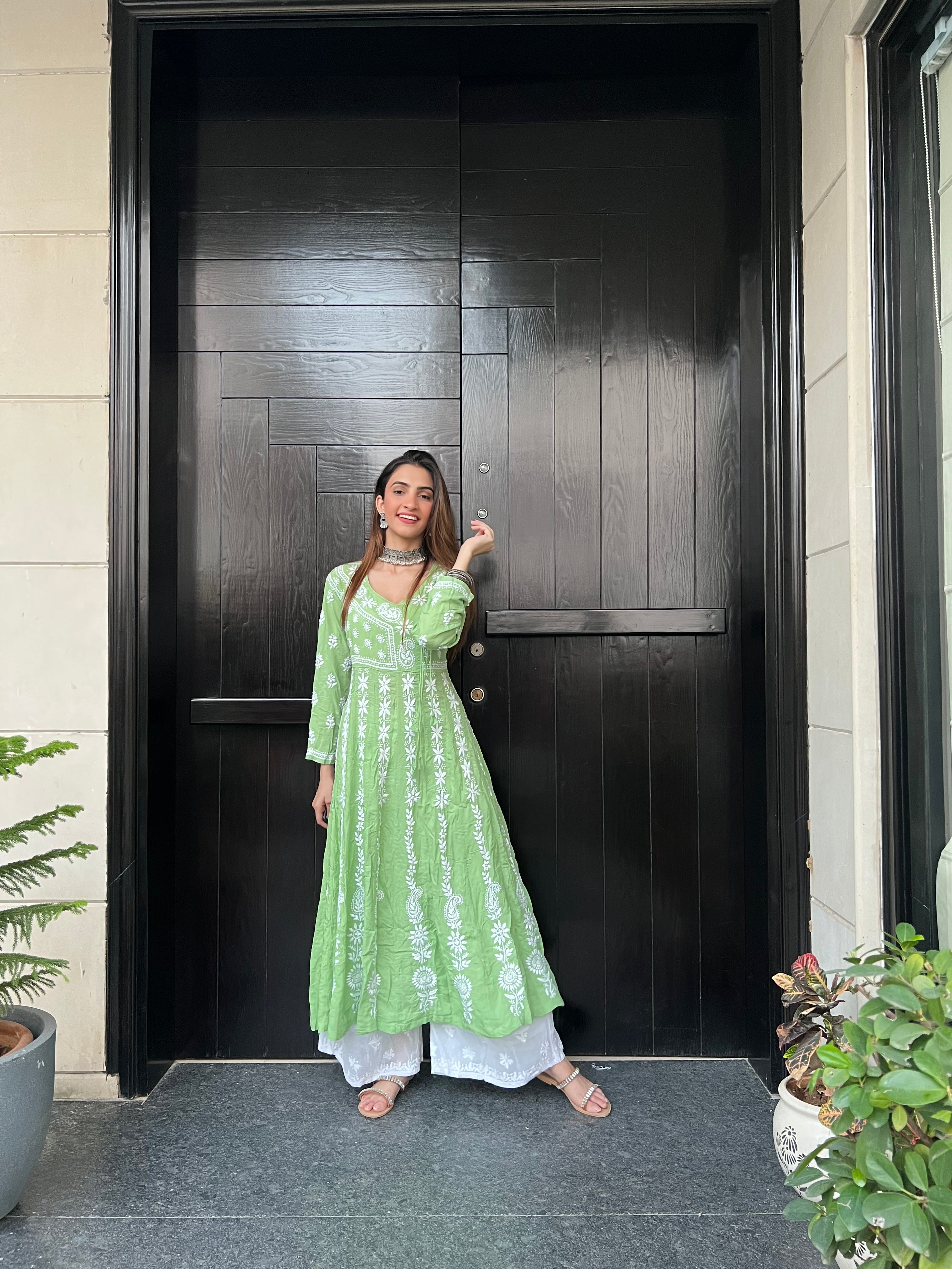 Green Modal Cotton Angrakha